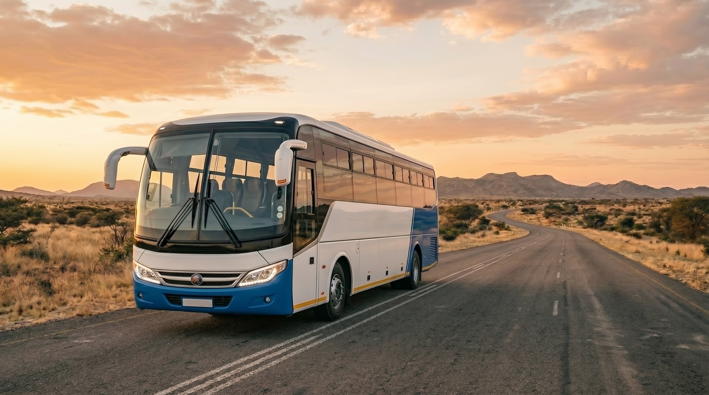 Bus traveling through Botswana