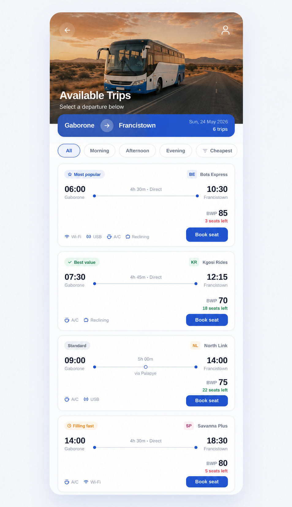 Available Trips